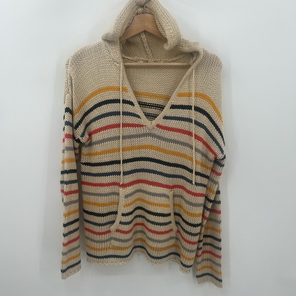 Lovestitch Multicolor Striped Hooded Oversized Sweater Small - Picture 1 of 9
